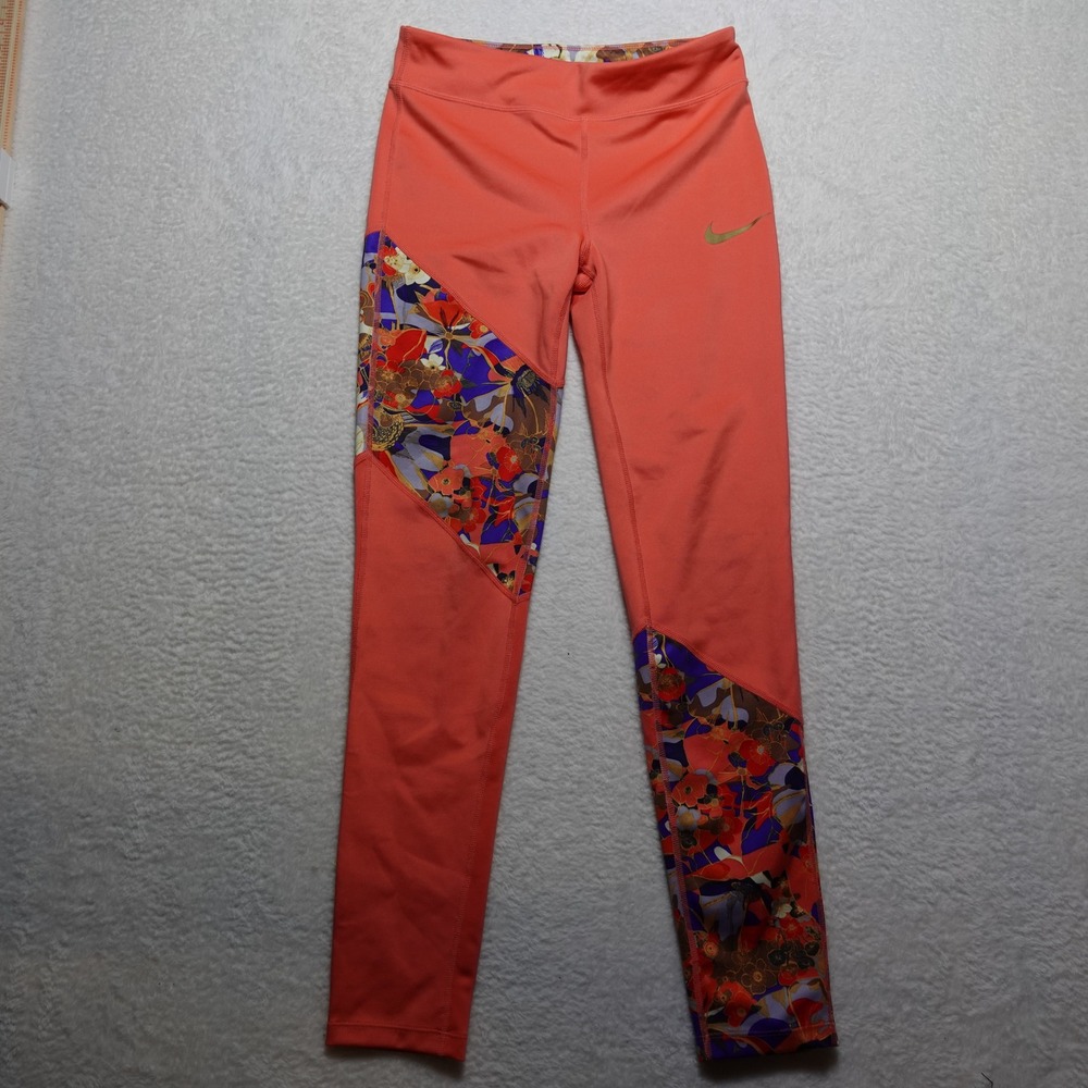 NO TAG Nike Leggings Women XL Coral Floral Patchwork Nike Pro DC7090-814